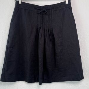 Orvis Women's Black 100% Linen Mini A-Line Skirt Size 14 Minimalist